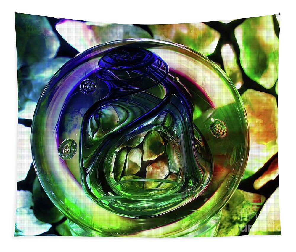 Glass Tapestry featuring the glass art Nemunas glass paperweight by Jolanta Anna Karolska