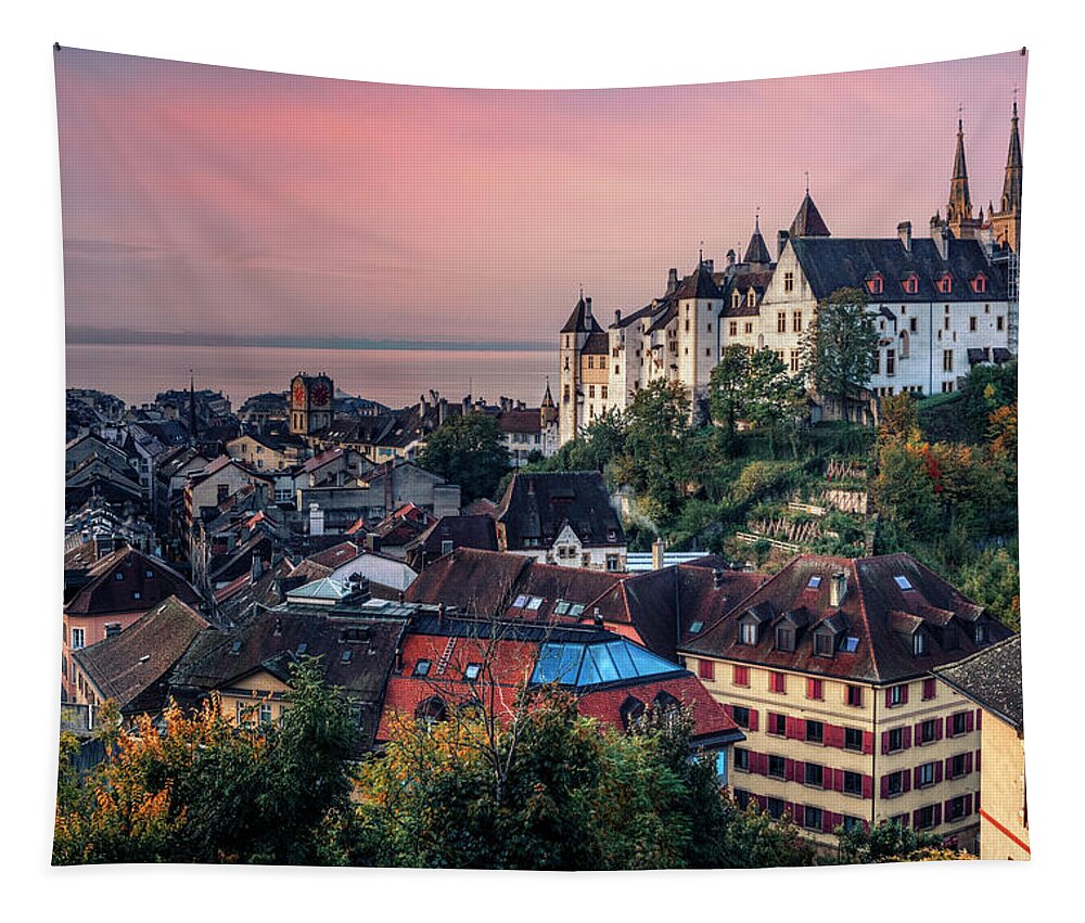 Castle Neuchatel Tapestry featuring the photograph Neuchatel - Switzerland #4 by Joana Kruse