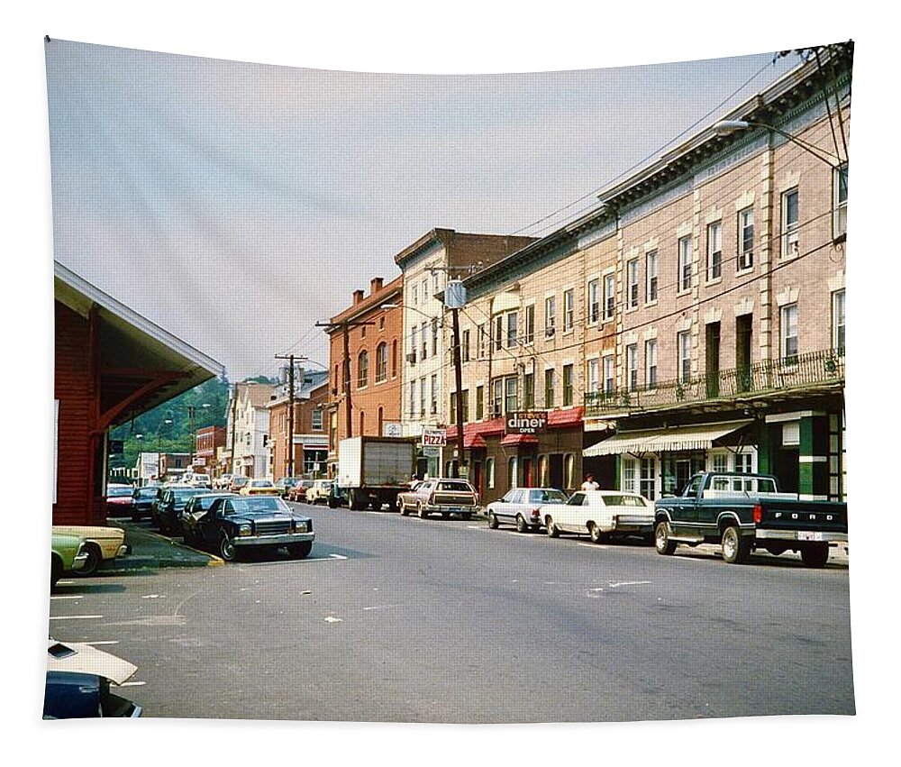 New Milford Tapestry featuring the photograph New Milford High Street CT 1984 by Gordon James