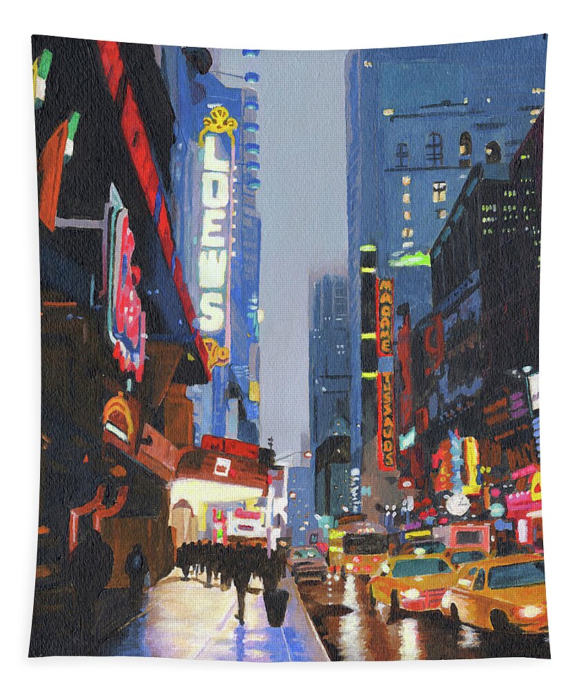 New York City Tapestry featuring the painting New York City 2nd Street by Lynne Reichhart