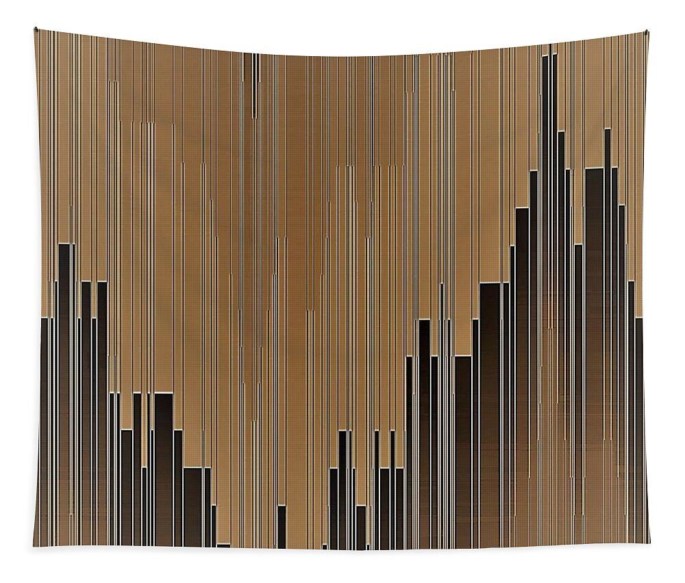 Cool Art Tapestry featuring the digital art New York City Skyline in Wood by Ronald Mills