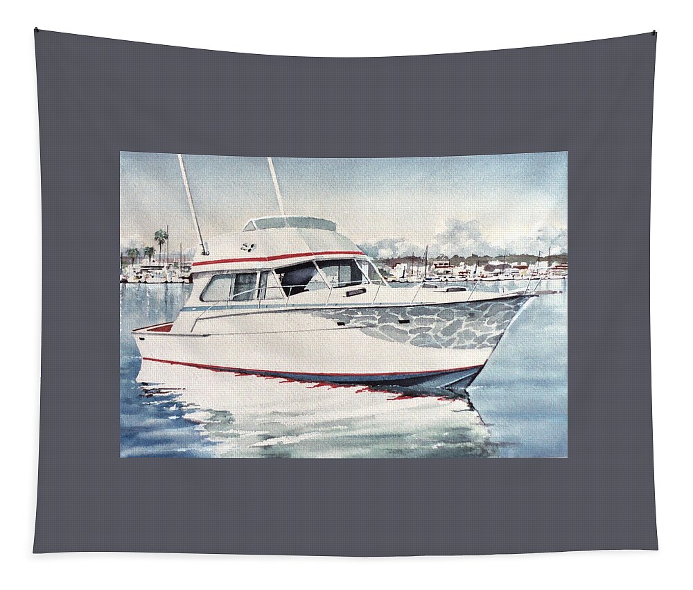 Boat Tapestry featuring the painting Newport by Philip Fleischer