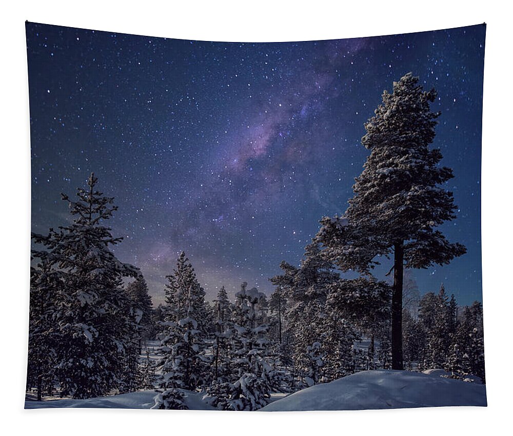 Sky Tapestry featuring the photograph Night Adventure by Philippe Sainte-Laudy