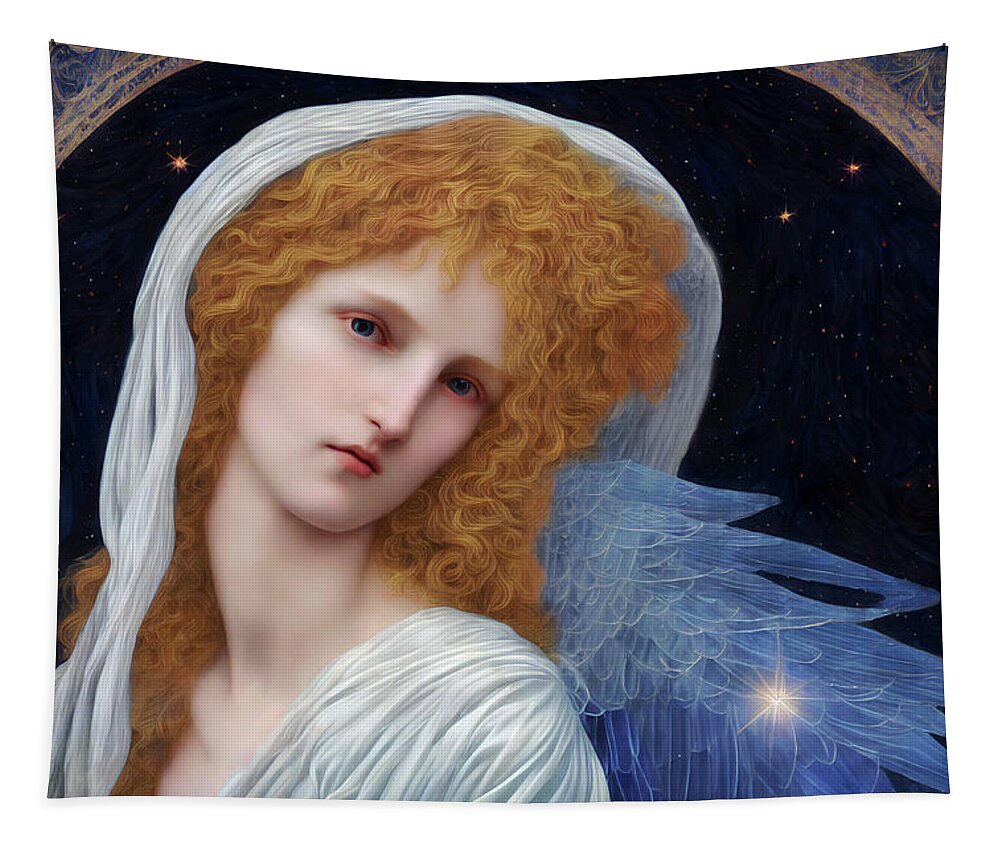Angels Tapestry featuring the digital art Night Angel by Peggy Collins