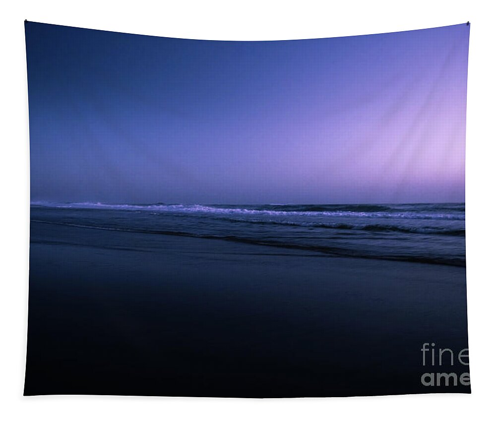 Water Tapestry featuring the photograph Night At The Ocean by Hannes Cmarits