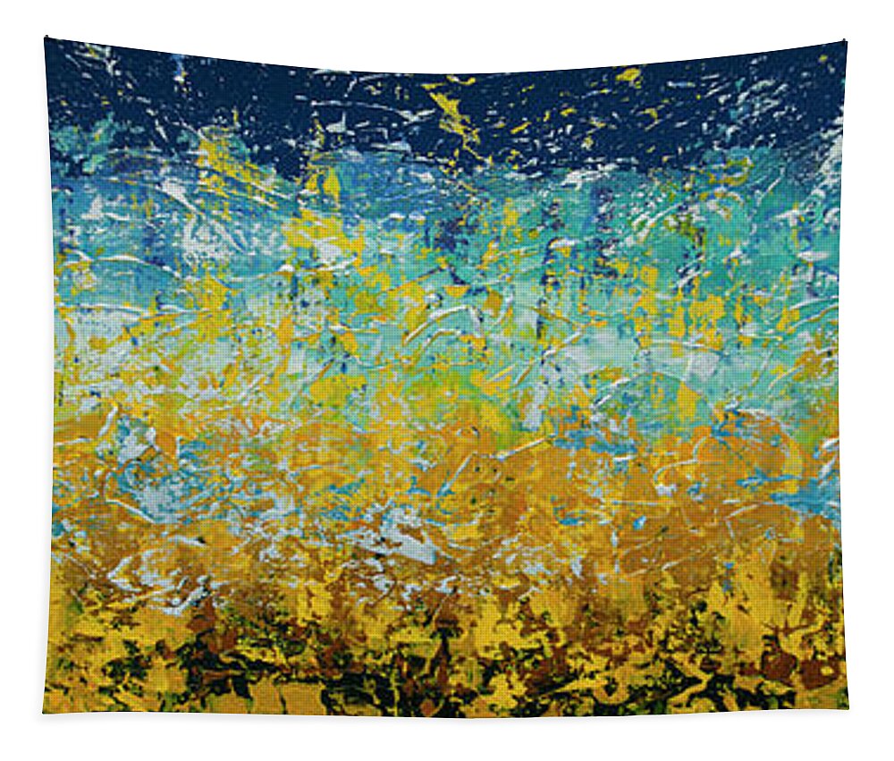 Night Tapestry featuring the painting Night Energy 2 by Linda Bailey