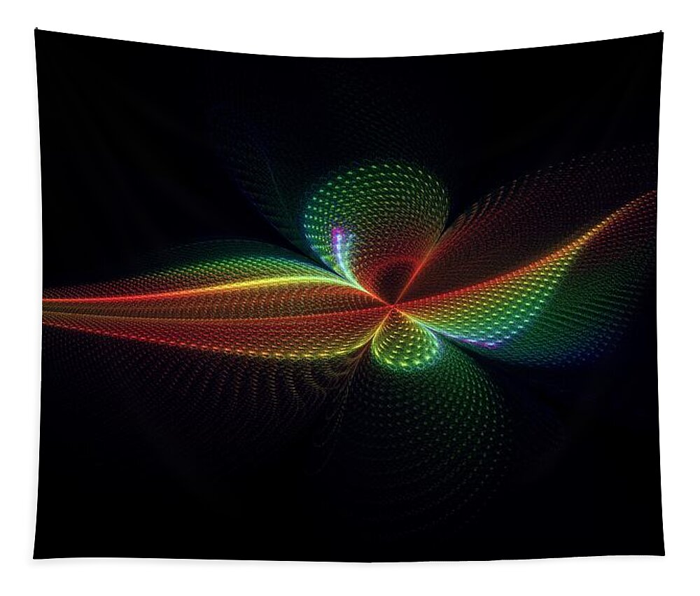 Night Tapestry featuring the digital art Night Flight Digital Fractal Design by Susanne McGinnis