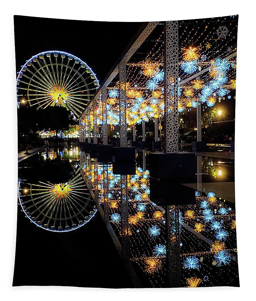 Reflection Tapestry featuring the photograph Night Reflections by Andrea Whitaker