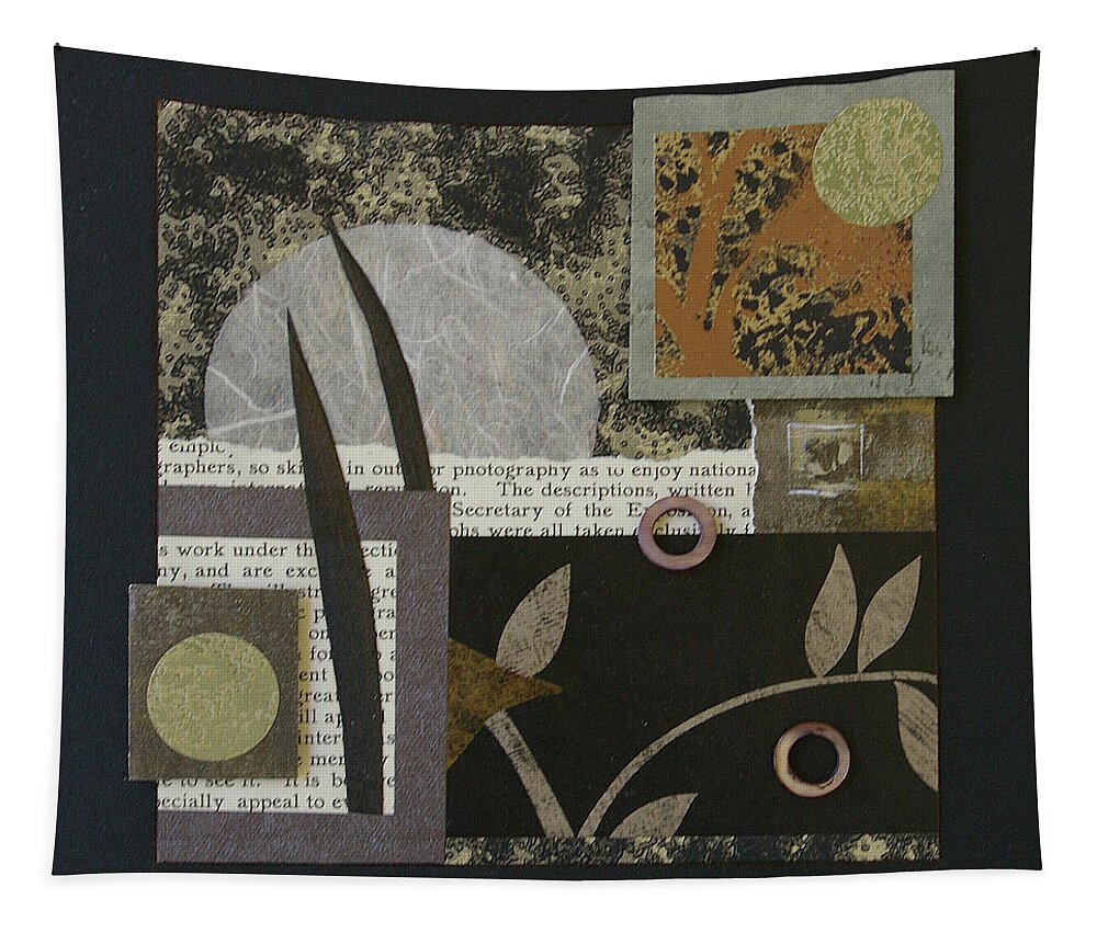 Mixed-media Tapestry featuring the mixed media Nightscape by MaryJo Clark