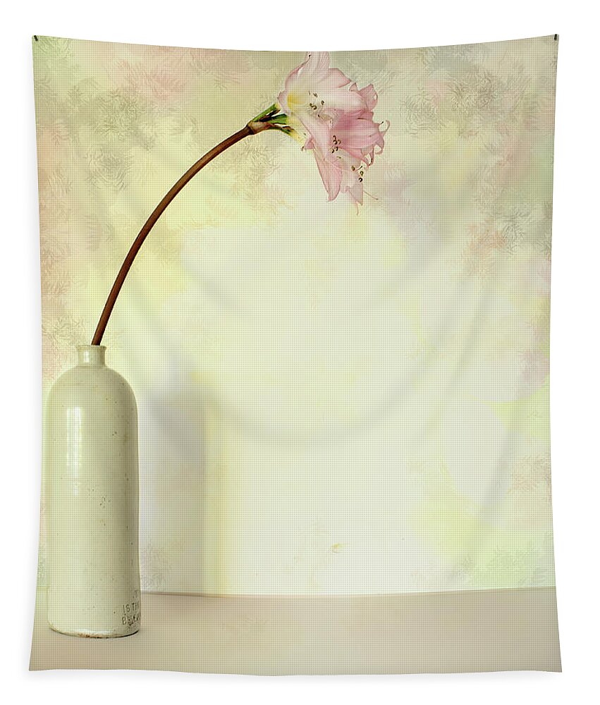 Flower Tapestry featuring the photograph Pink Easter Lily by Elaine Teague