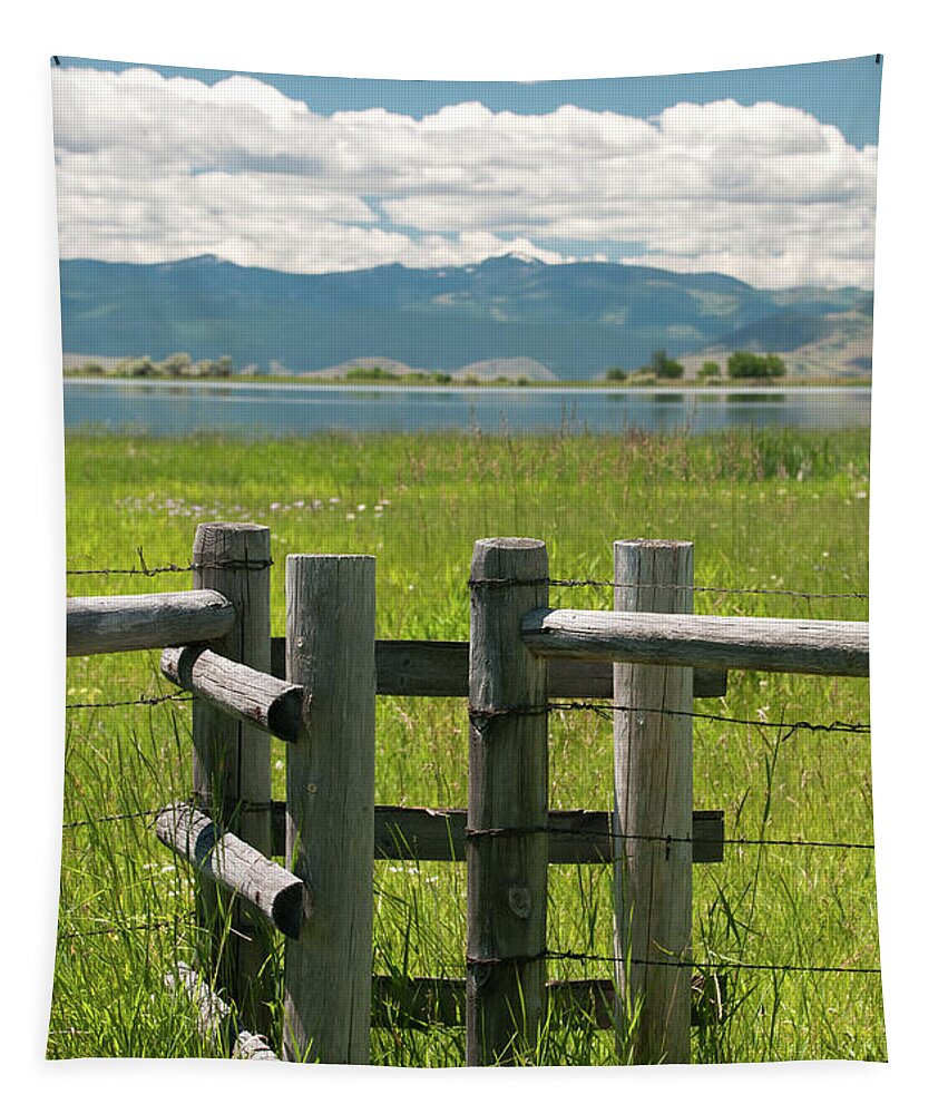 Montana Tapestry featuring the photograph Nine Pipe Reservoir by Tara Krauss