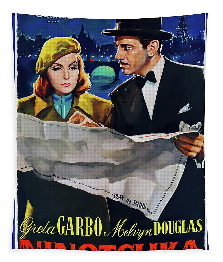 Ninotchka Tapestry featuring the mixed media ''Ninotchka'', 1939 -c by Movie World Posters