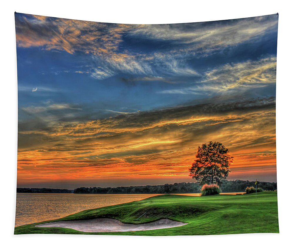 Reid Callaway The Landing Golf Images Tapestry featuring the photograph No Better Day The Landing Reynolds Plantation Golf Landscape Art by Reid Callaway