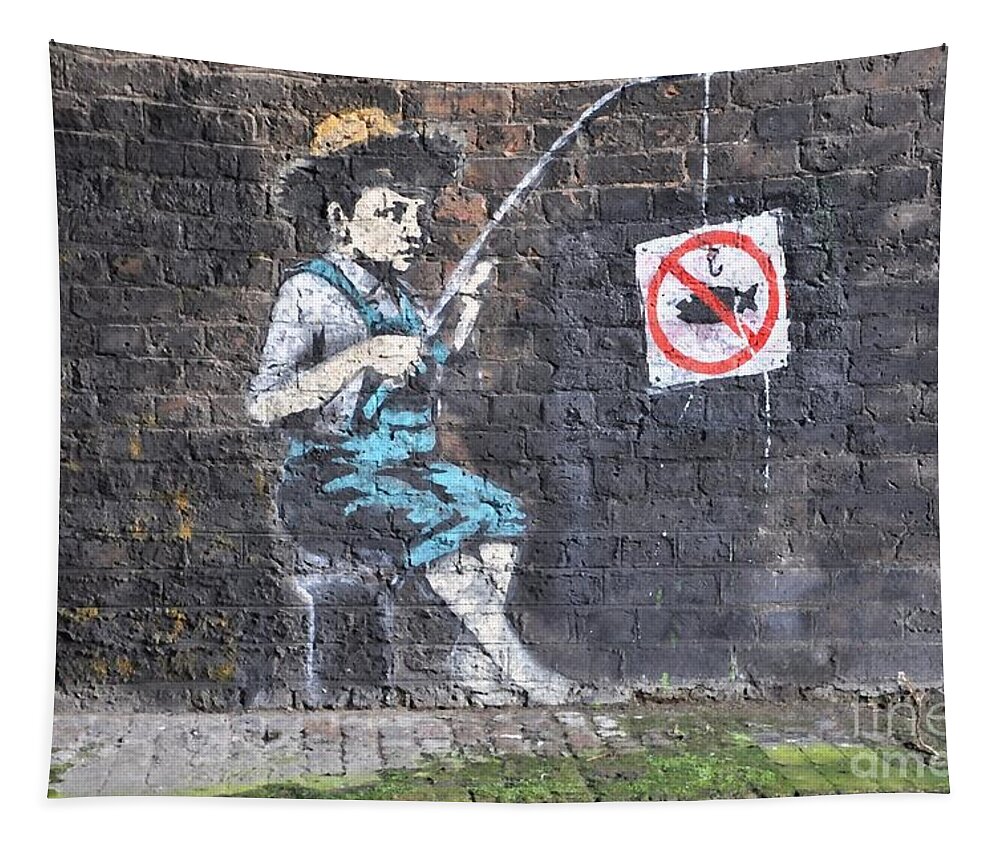 No Fishing Tapestry by Banksy - Fine Art America