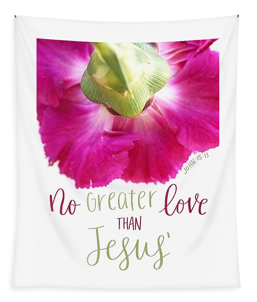  Tapestry featuring the digital art No Greater Love Than Jesus by Stephanie Fritz