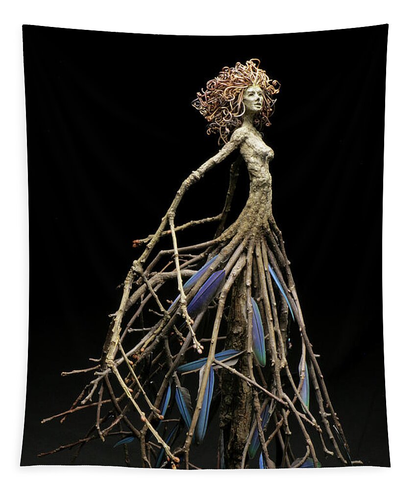 Adam Long Tapestry featuring the sculpture No Hesitation by Adam Long