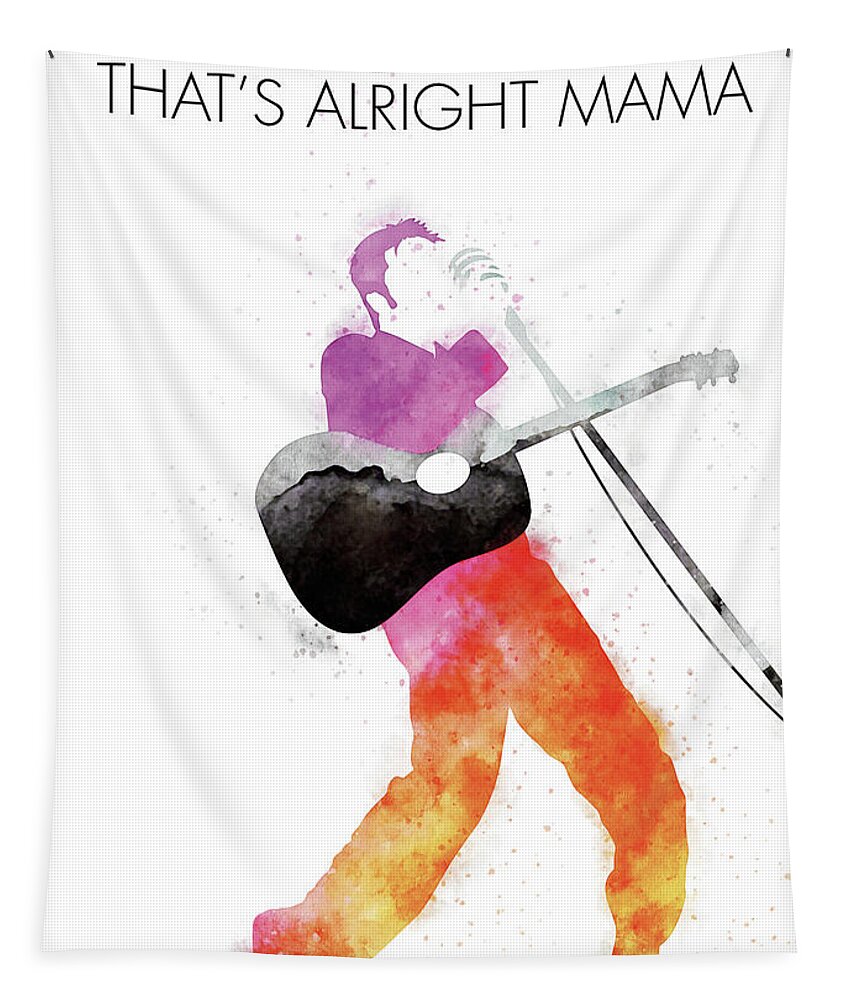 Elvis Tapestry featuring the digital art No021 MY ELVIS Watercolor Music poster by Chungkong Art