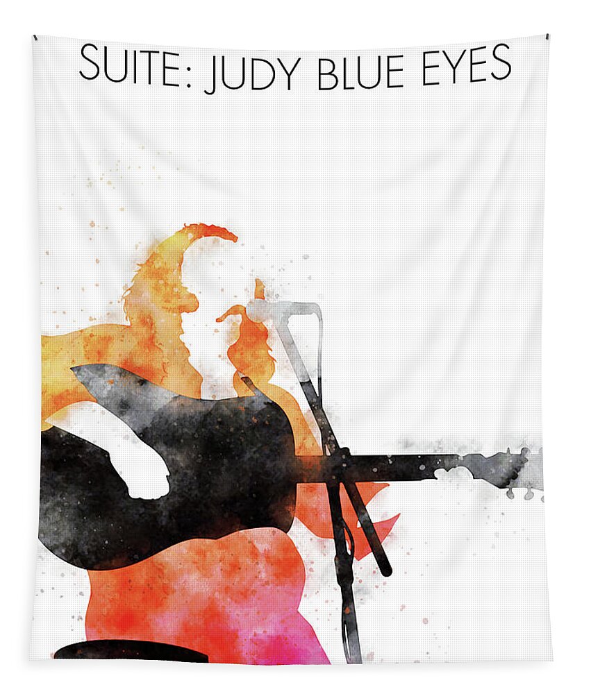 Crosby Tapestry featuring the digital art No173 MY Crosby Stills and Nash Watercolor Music poster by Chungkong Art