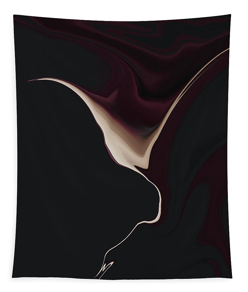 Abstract Tapestry featuring the digital art Noir by Gina Harrison