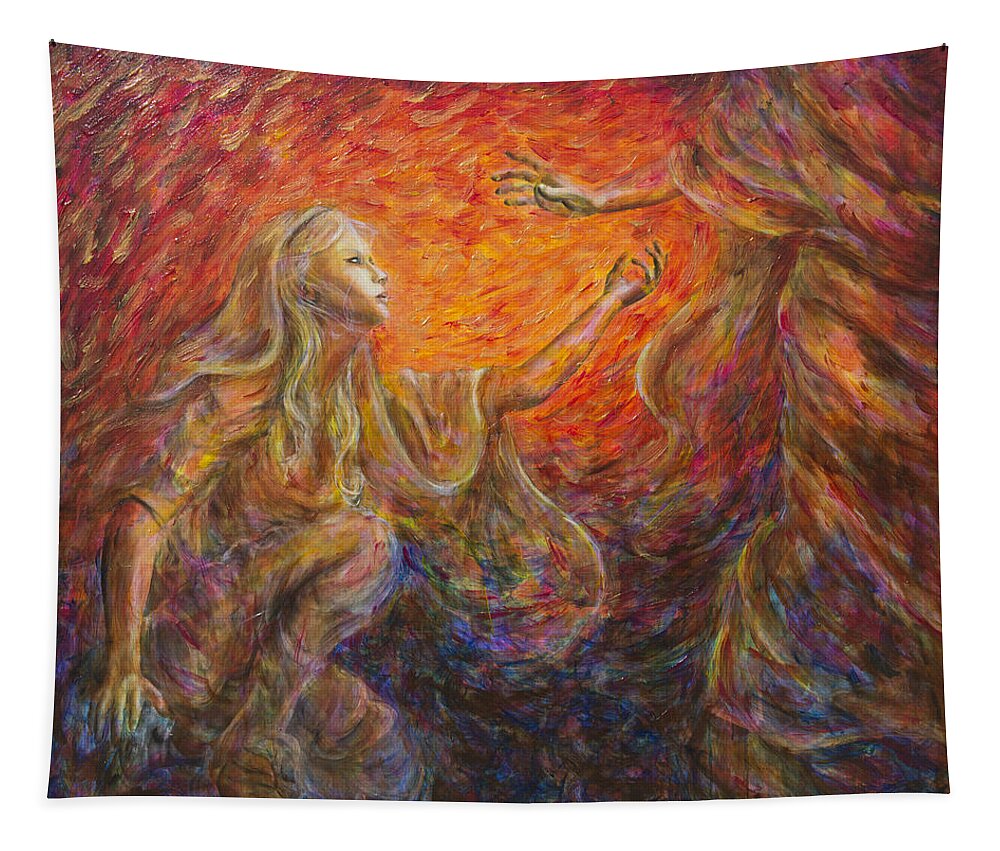 Mary Tapestry featuring the painting Noli Me Tangere by Nik Helbig