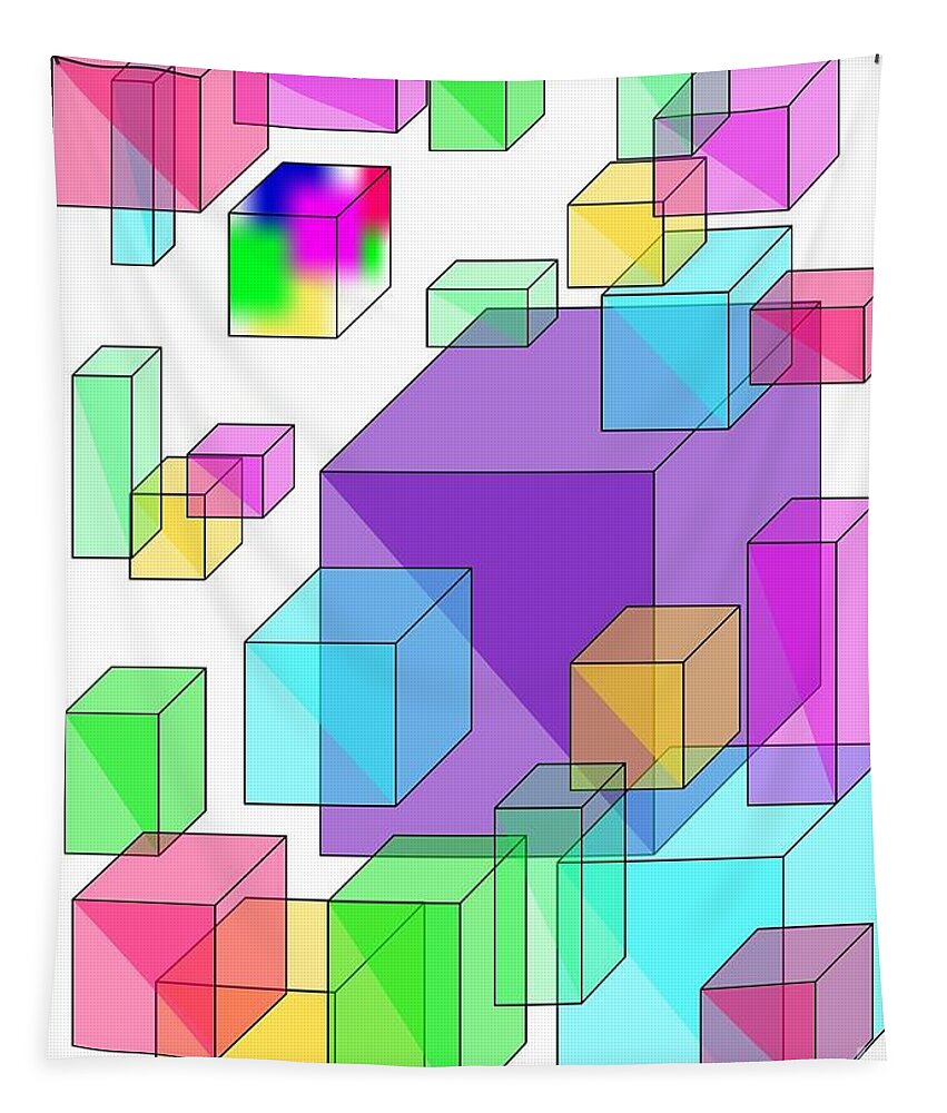 Cubes Tapestry featuring the digital art Nonconformist by Denise F Fulmer