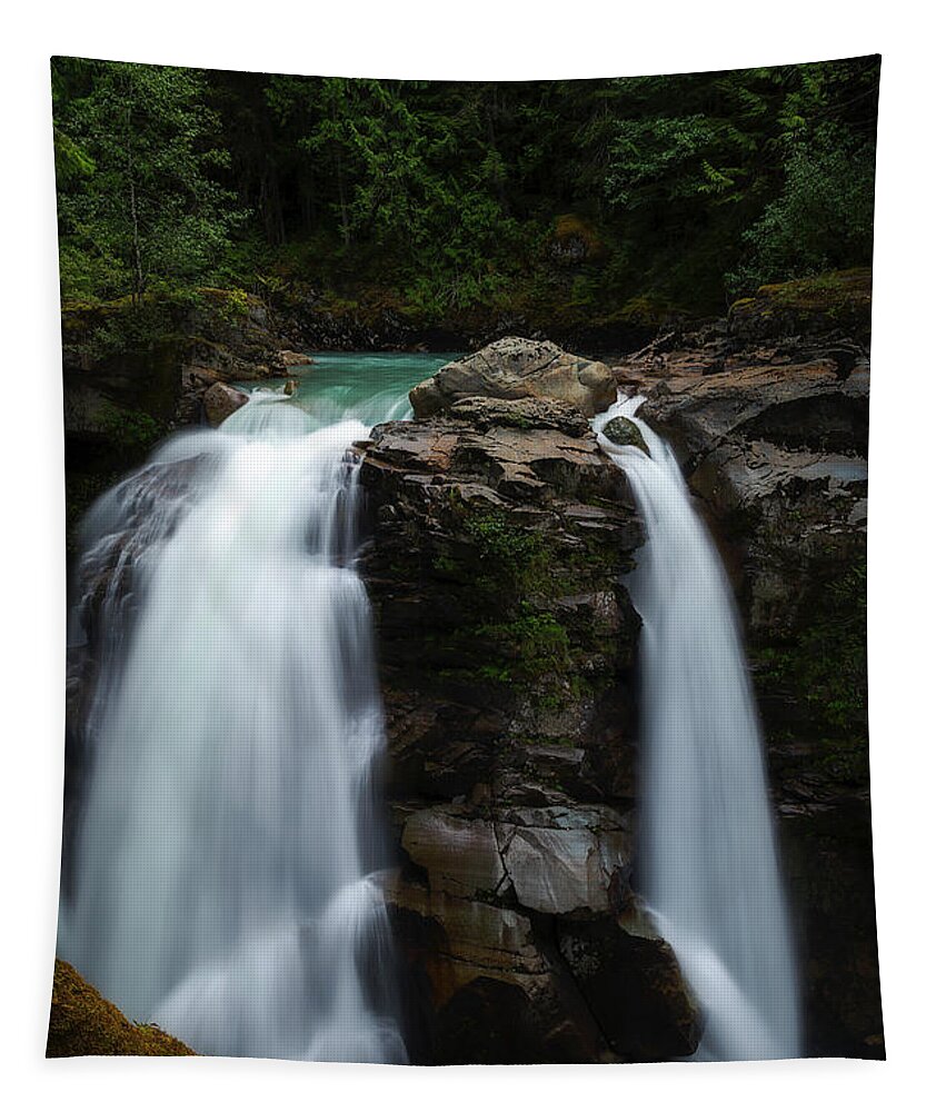Nooksack Tapestry featuring the photograph Nooksack Falls by Ryan Manuel
