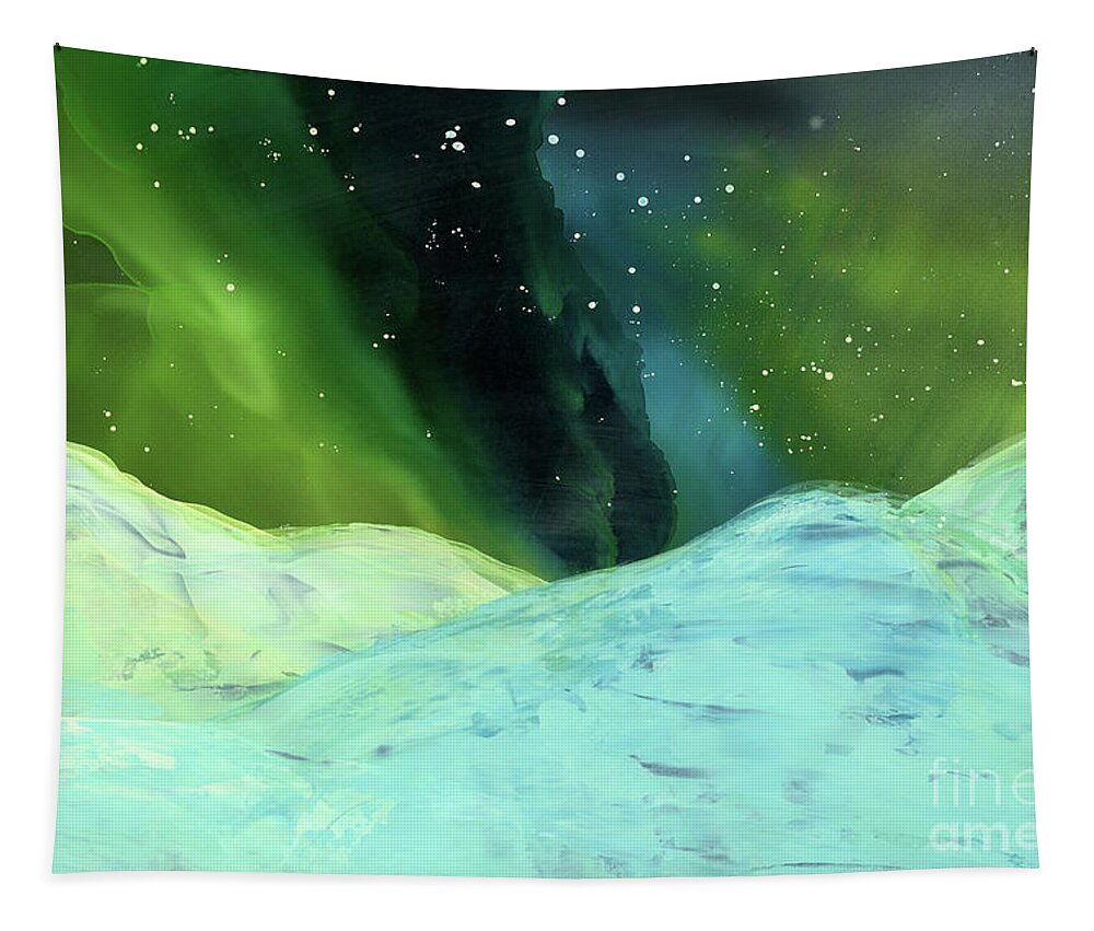 Northern Lights Tapestry featuring the painting Northern Lights by Julie Greene-Graham