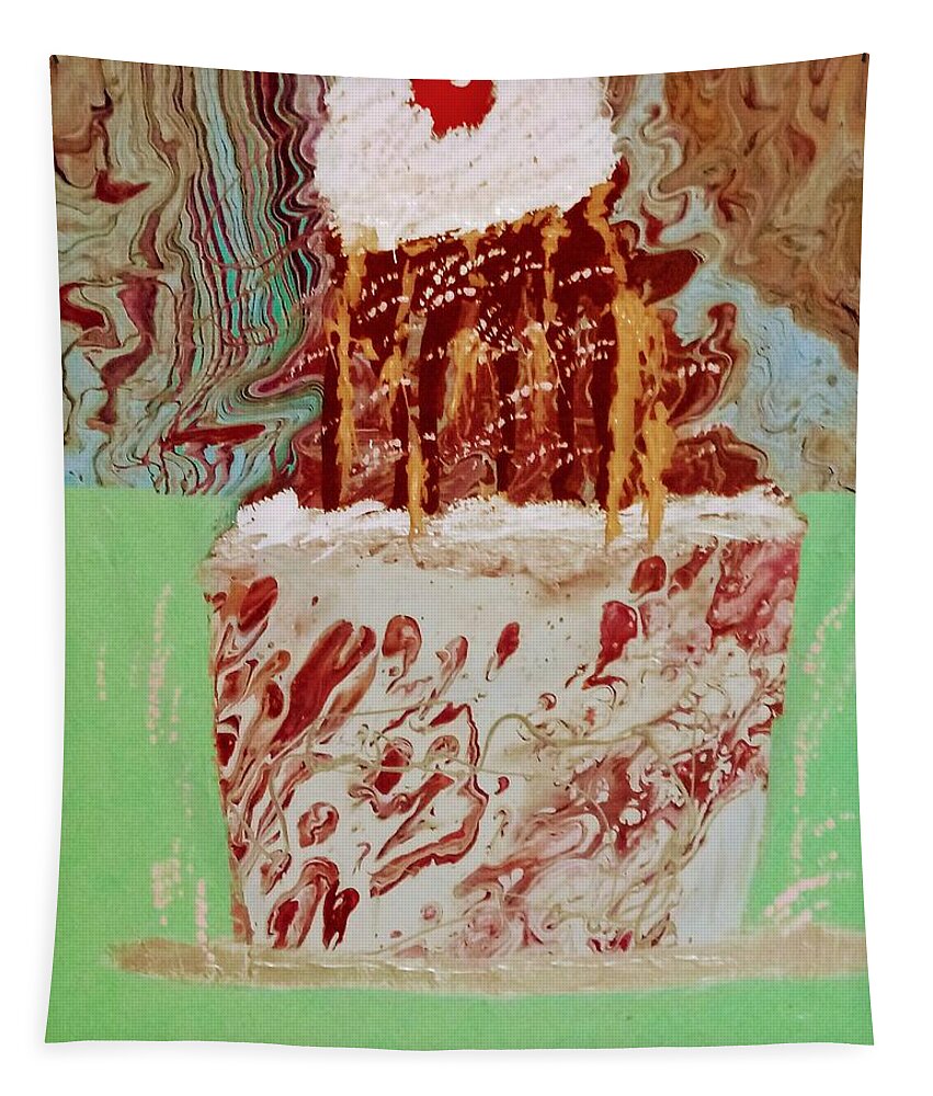 Ice Cream Tapestry featuring the painting Nostalgic Dessert by Anna Adams
