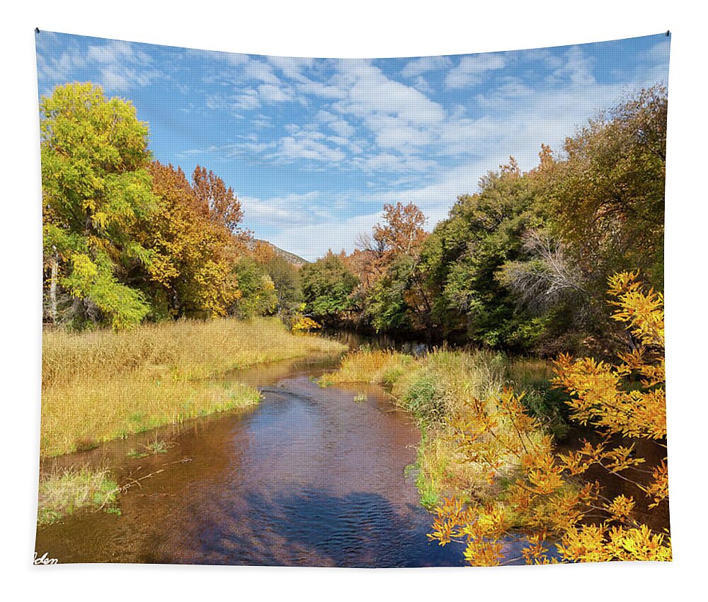 Arizona Tapestry featuring the photograph Oak Creek in the Fall by Jeff Goulden