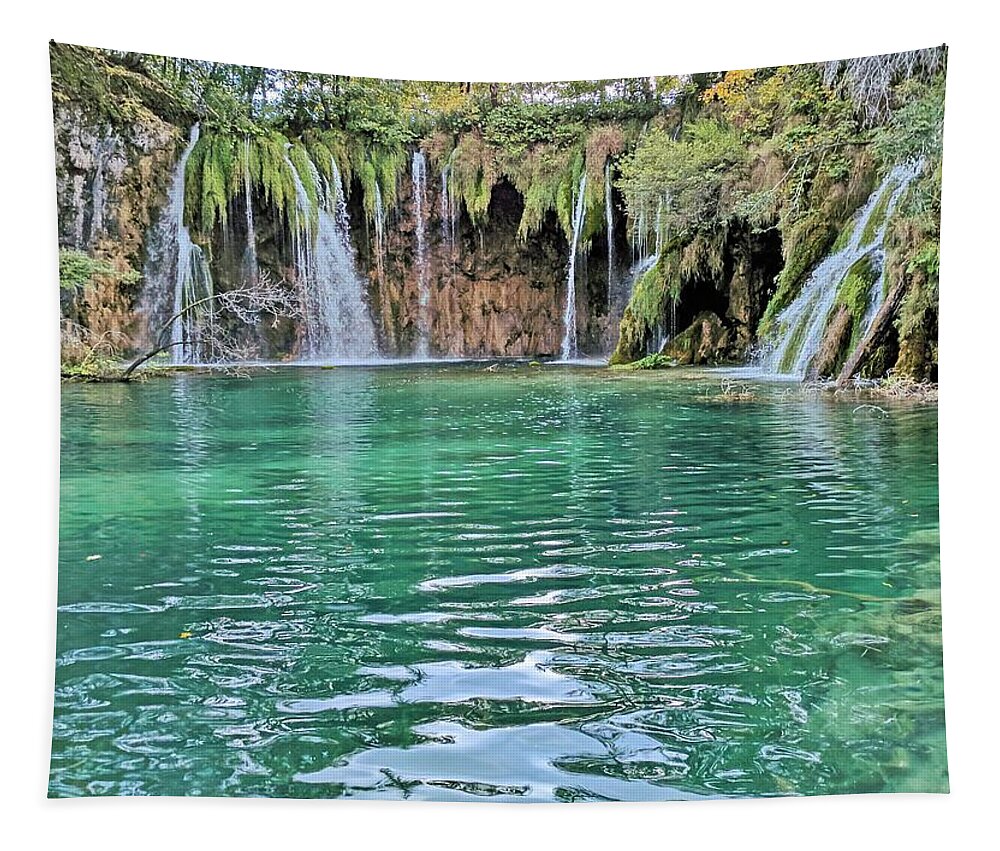 Plitvice Lakes Tapestry featuring the photograph Oasis For The Senses by Yvonne Jasinski