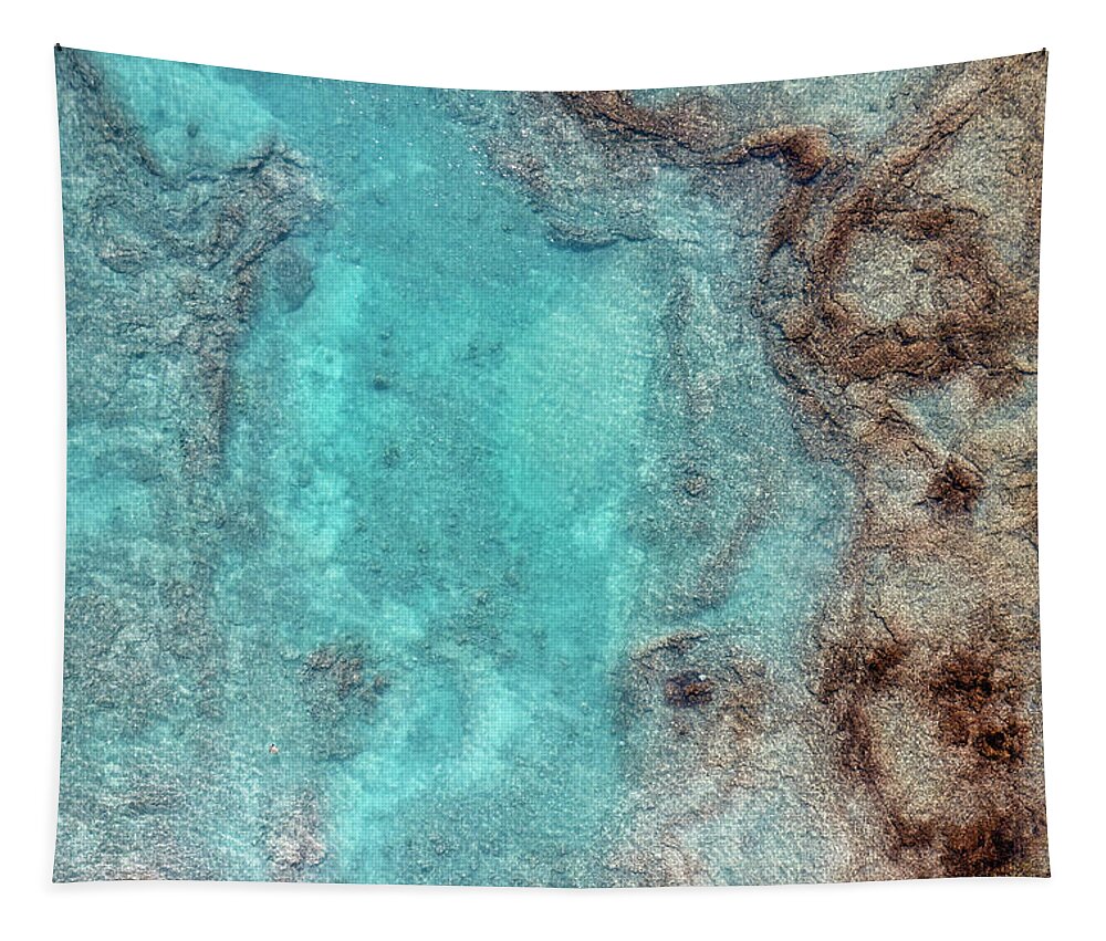 Hawaii Tapestry featuring the photograph Ocean Aerial Abstract - One by Christopher Johnson