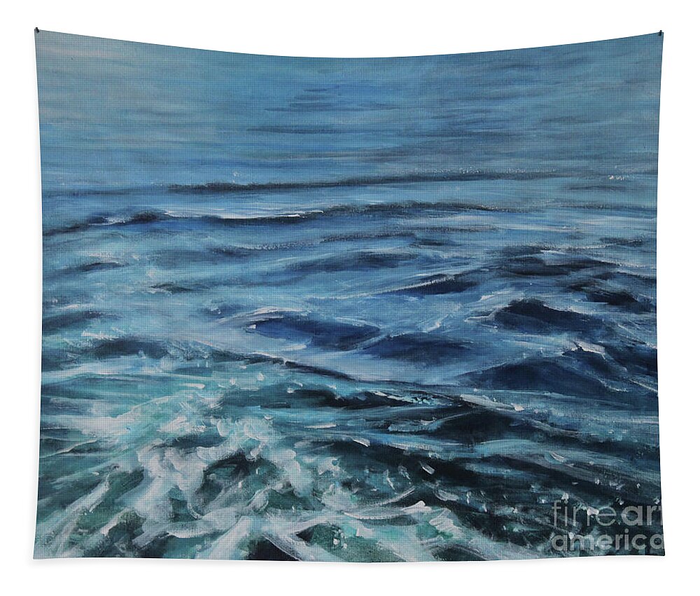 Seascape Tapestry featuring the painting Ocean Breeze by Jane See