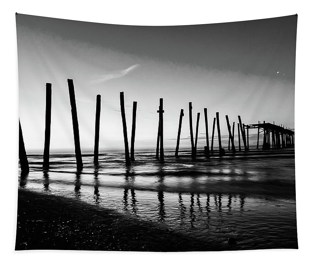 59th Tapestry featuring the photograph Ocean City 59th Street Piers by Louis Dallara