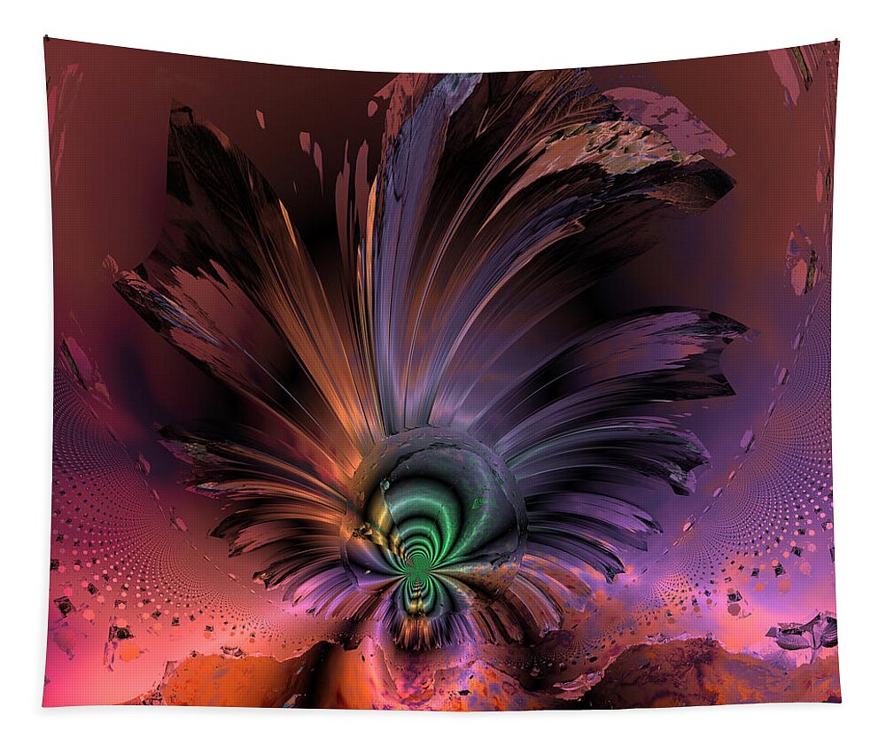 Abstract Tapestry featuring the digital art Ocf 380 by Claude McCoy