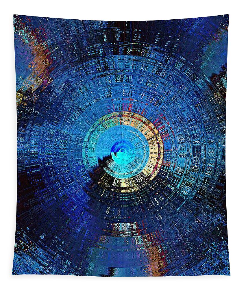 Blue Tapestry featuring the digital art Octo Gravitas by David Manlove