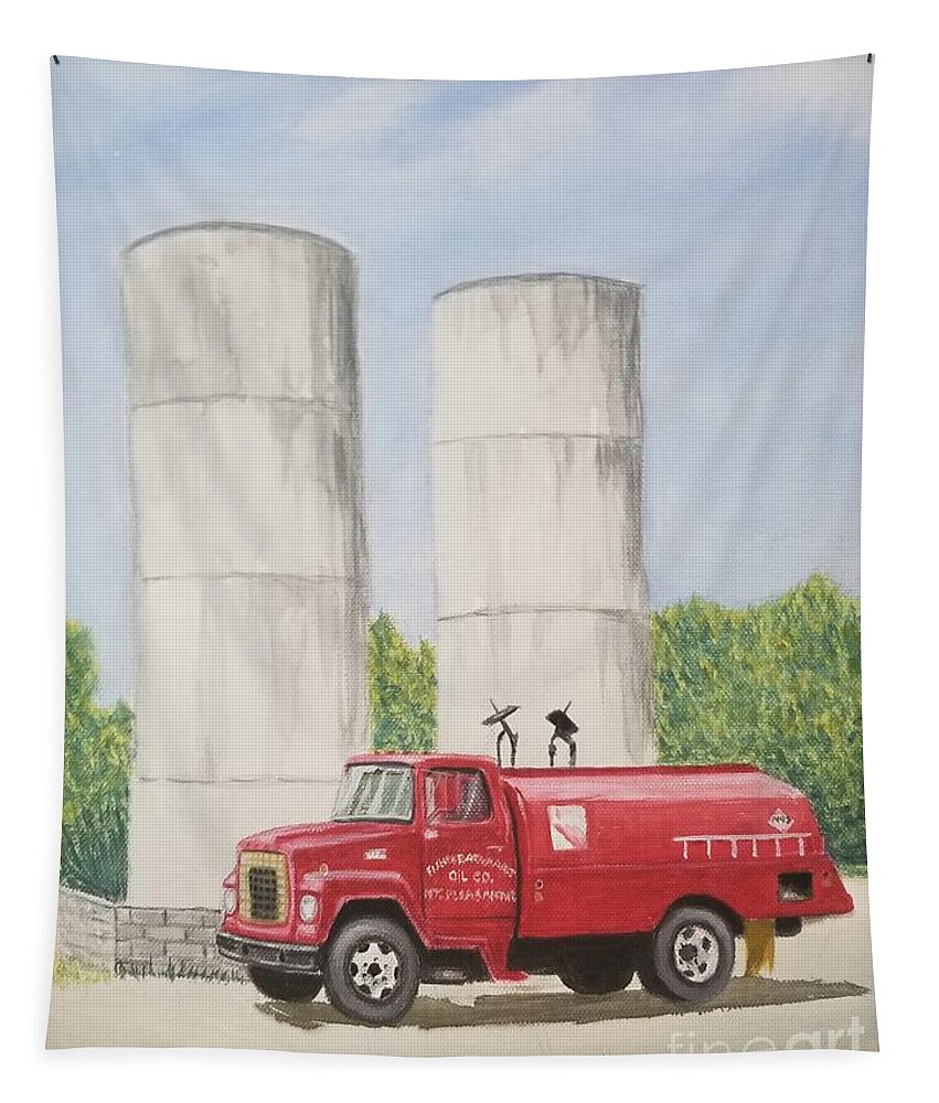 Mount Pleasant Tapestry featuring the painting Oil Truck by Stacy C Bottoms