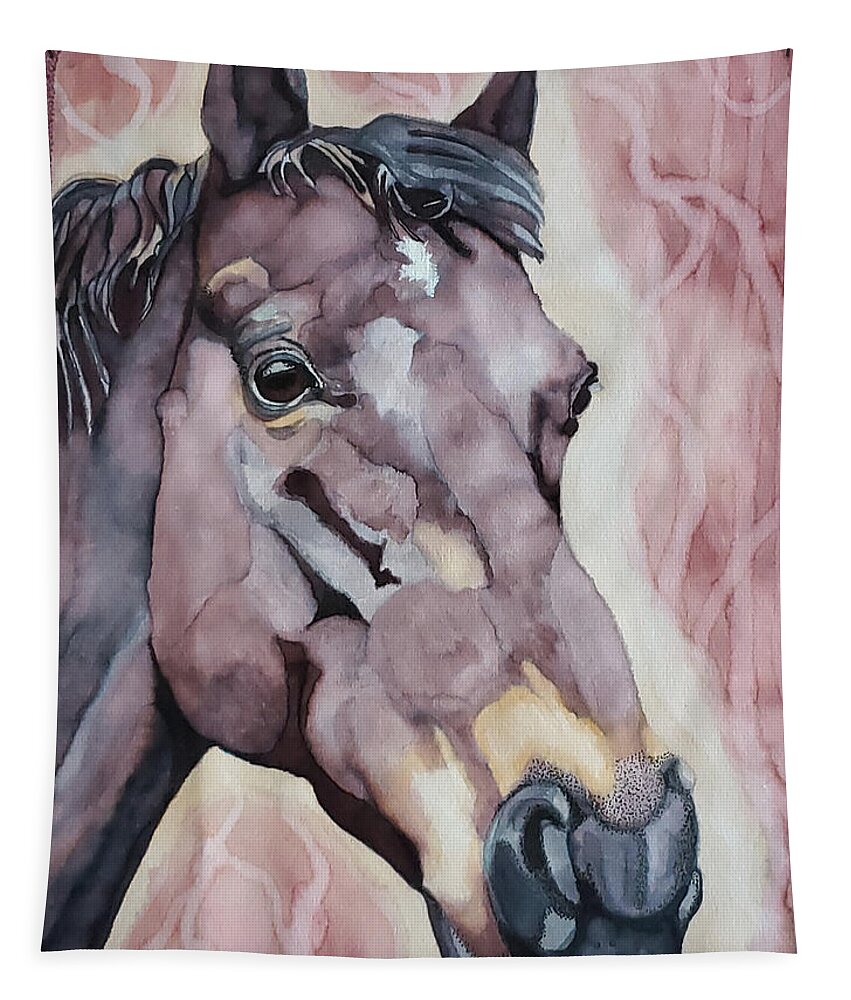 Horse Tapestry featuring the painting Okie by Equus Artisan