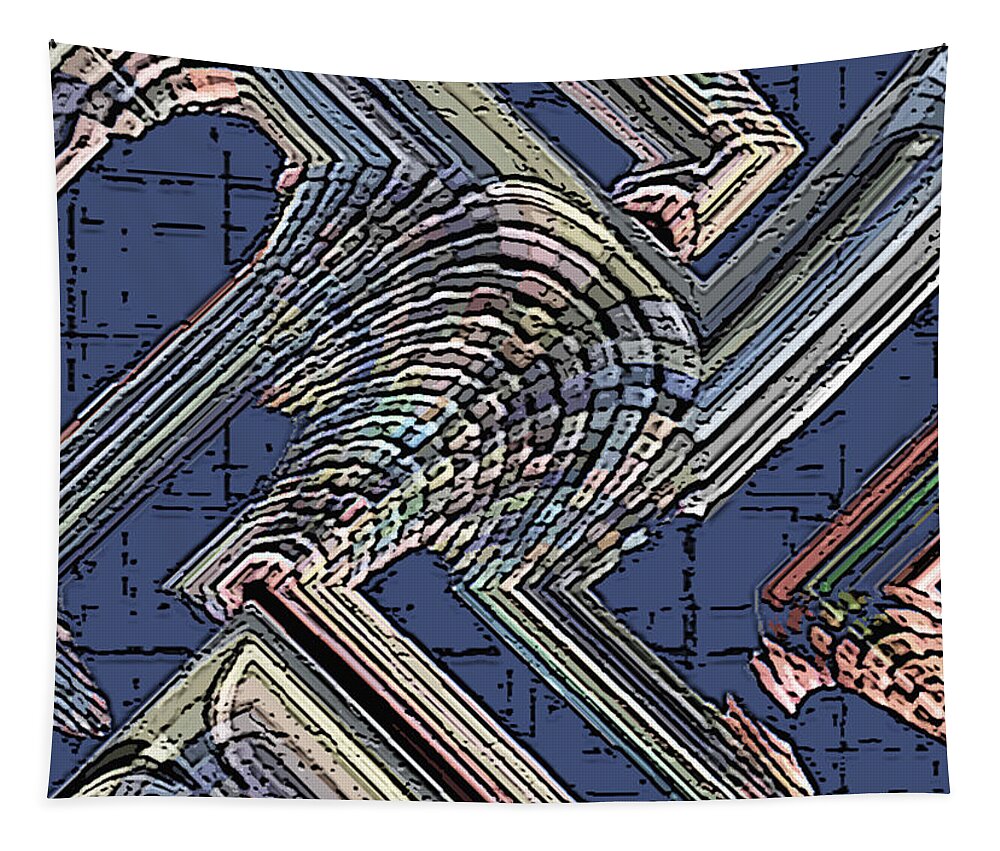 Architecture Tapestry featuring the digital art Old Architecture Maze by Ronald Mills