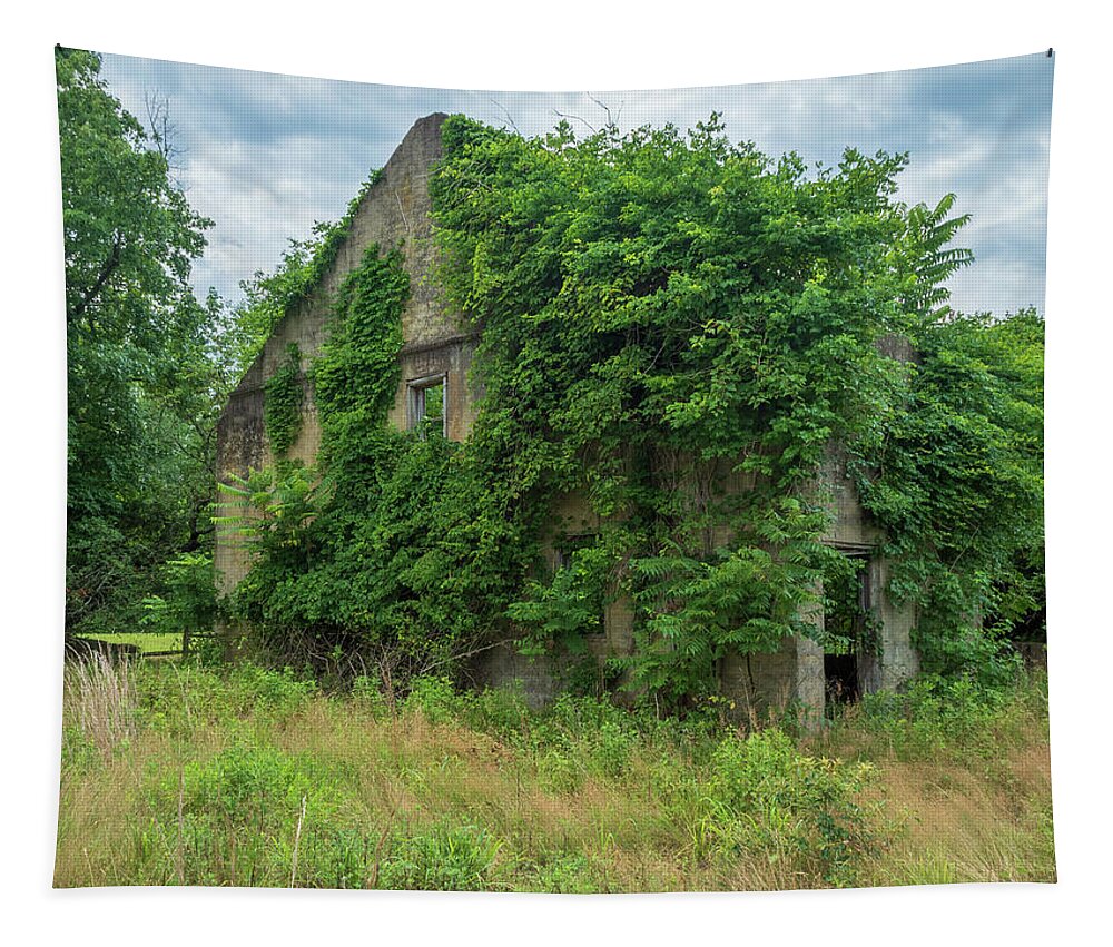 Atsion Tapestry featuring the photograph Old Barn at Atsion by Kristia Adams