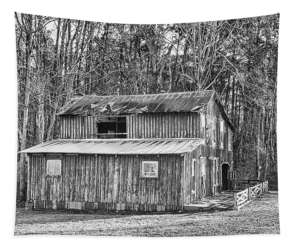 Barn Tapestry featuring the photograph Old Barn on Nine Mile Road - Newport North Carolina by Bob Decker