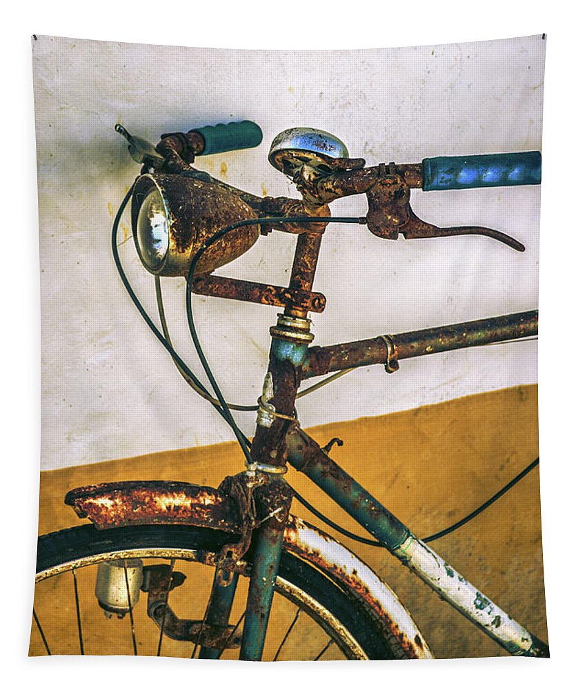 Bicycle Tapestry featuring the photograph Old Bicycle Detail by Carlos Caetano