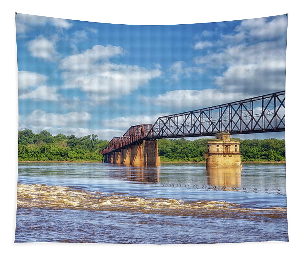 Old Chain Of Rocks Bridge Tapestry featuring the photograph Old Chain of Rocks Bridge by Susan Rissi Tregoning