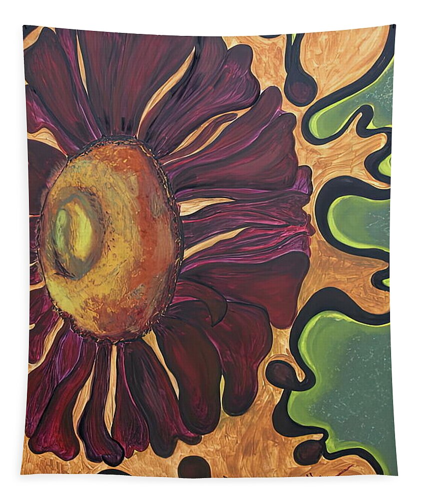 Old Fashion Flower Tapestry featuring the painting Old Fashion Flower by Jolanta Anna Karolska