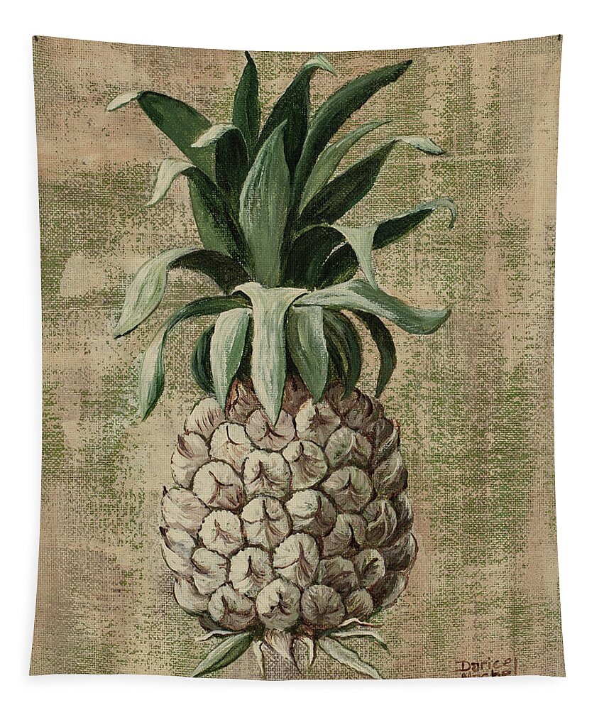 Pineapple Tapestry featuring the painting Old Fasion Pineapple 2 by Darice Machel McGuire