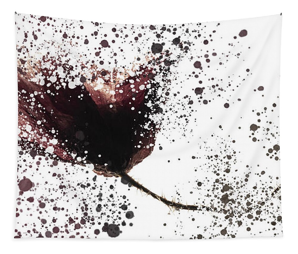 Poppy Tapestry featuring the photograph Old floating poppy exploded by Al Fio Bonina
