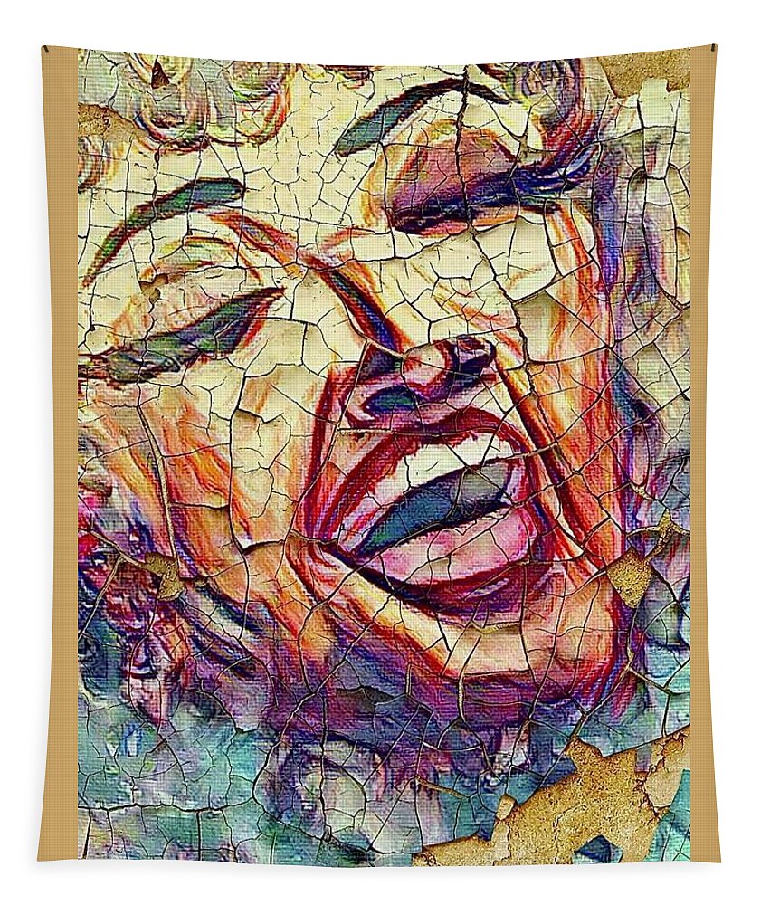  Tapestry featuring the mixed media Old Friend by Angie ONeal
