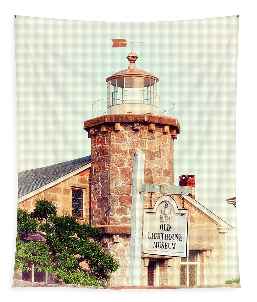 Old Lighthouse Museum Tapestry featuring the photograph Old Lighthouse Museum Stonington by Marianne Campolongo