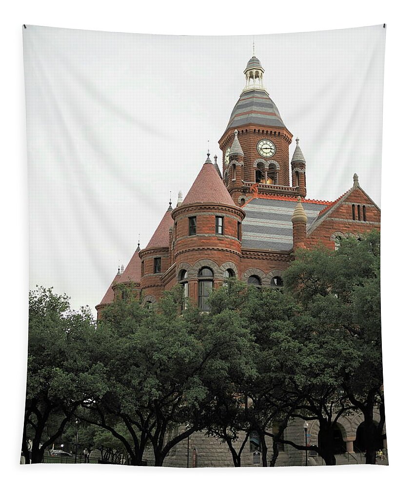 Red Tapestry featuring the photograph Old Red Court House 4 by C Winslow Shafer