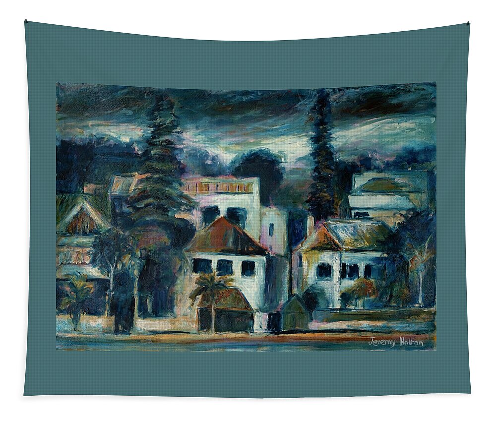 Australia Tapestry featuring the painting Old town Fremantle by Jeremy Holton