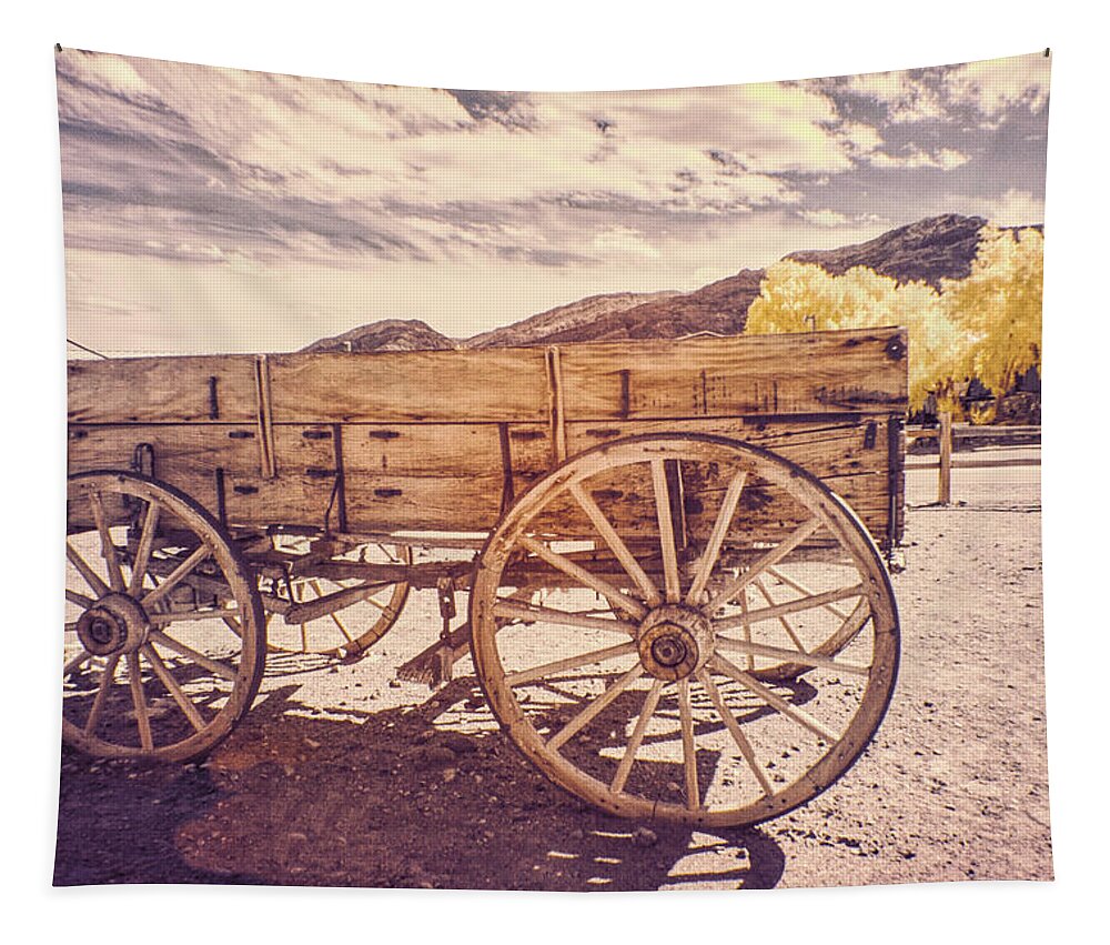 Old West Tapestry featuring the photograph Old West Wagon by Jim Cook